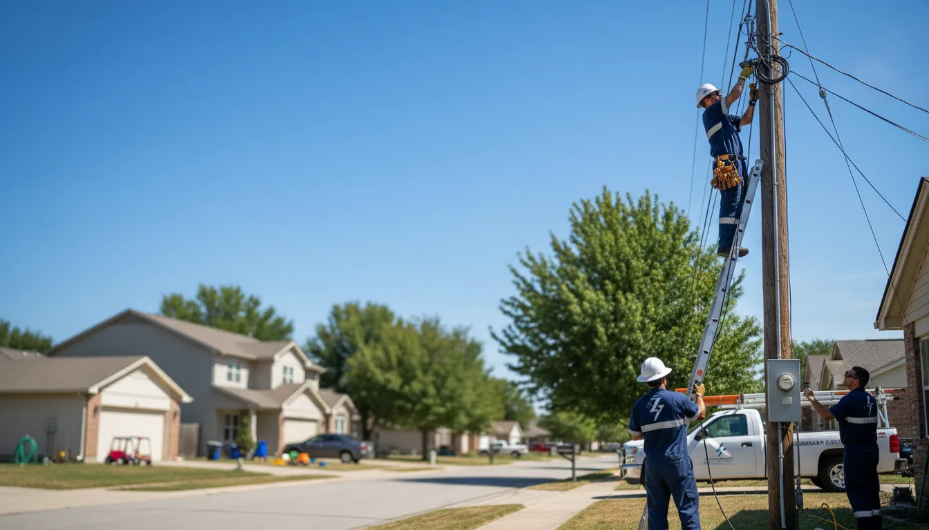 Residential electrician providing installation services in Bogata, TX
